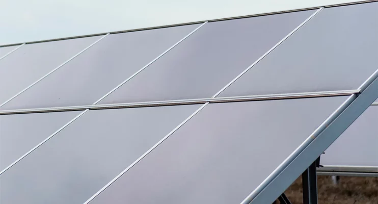 Panneaux solaires vus de près